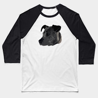 Black Pitbull Head Baseball T-Shirt